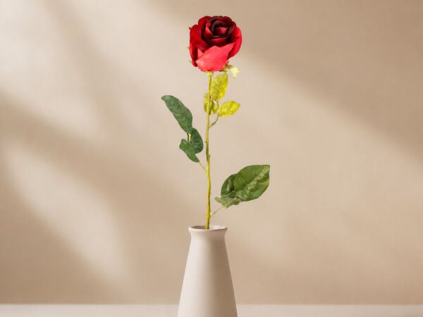 Yapay Gonca Gül Tek Dal 70 cm Kırmızı
