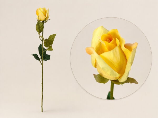 Yapay Gül Tek Dal 60 cm Sarı