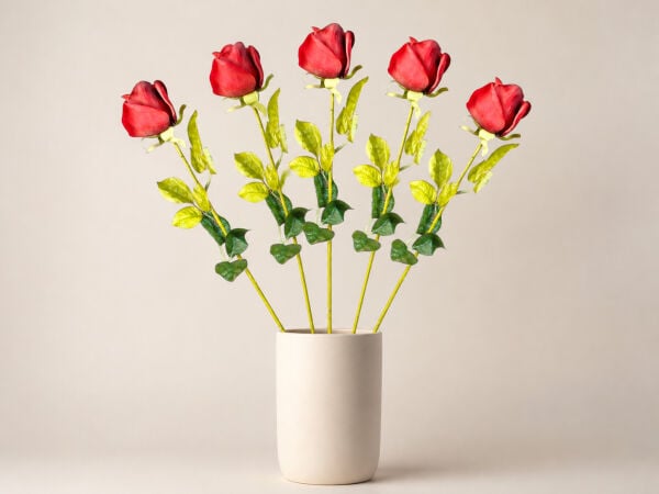 Yapay Gül Tek Dal 60 cm Kırmızı