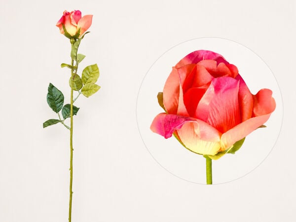 Yapay Gül Tek Dal 60 cm Koyu Pembe