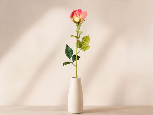 Yapay Gül Tek Dal 60 cm Koyu Pembe