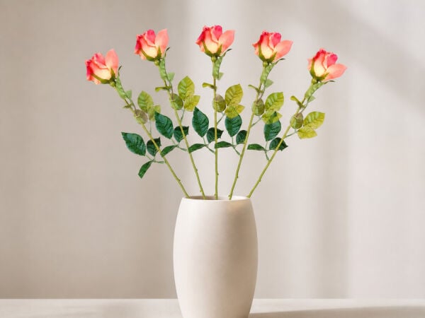 Yapay Gül Tek Dal 60 cm Koyu Pembe