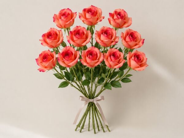 Yapay Gül Tek Dal 60 cm Mercan Pembe