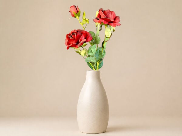 Yapay Gül Dalı 3 Başlı 70 cm Kırmızı