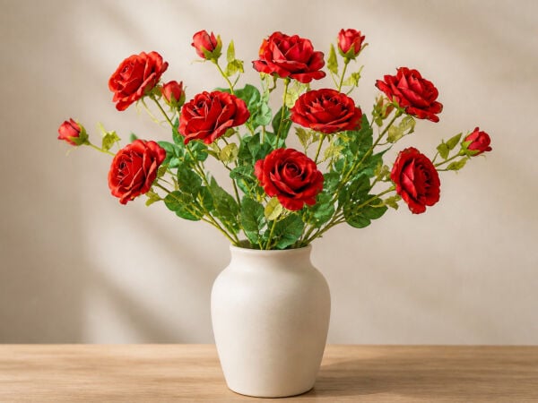 Yapay Gül Dalı 3 Başlı 70 cm Kırmızı