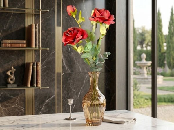 Sundowner Serisi Kırmızı Yapay Gül Dalı