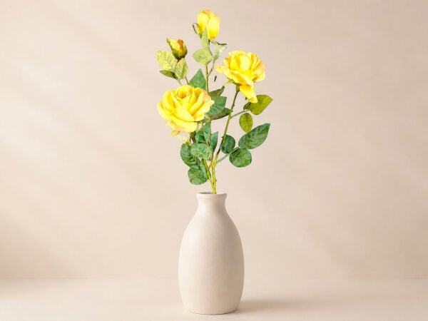Yapay Gül Dalı 3 Başlı 70 cm Sarı
