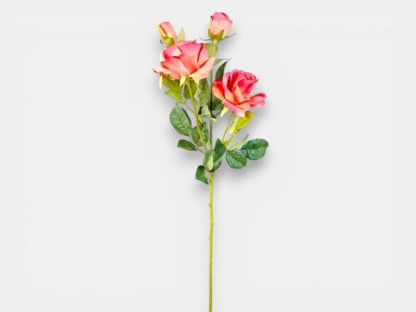 Yapay Gül Dalı 3 Başlı 70 cm Koyu Pembe