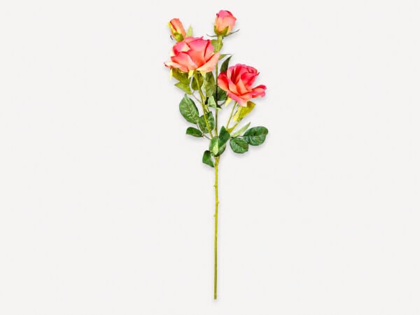 Yapay Gül Dalı 3 Başlı 70 cm Koyu Pembe