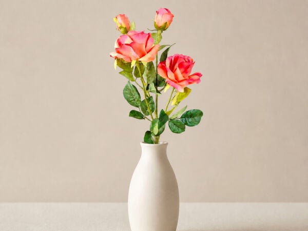 Yapay Gül Dalı 3 Başlı 70 cm Koyu Pembe