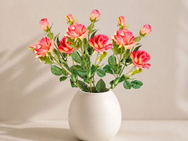 Yapay Gül Dalı 3 Başlı 70 cm Koyu Pembe