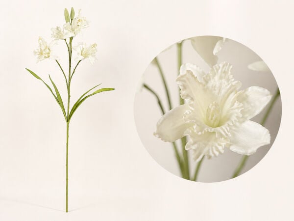 Yapay Lilyum Zambak Dalı 110 cm Beyaz