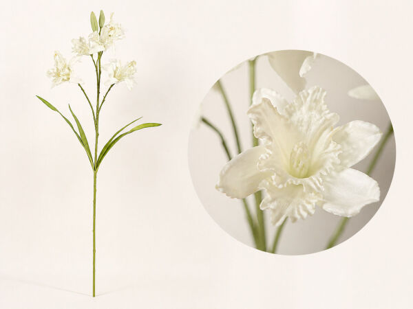 Yapay Lilyum Zambak Dalı 110 cm Beyaz