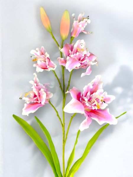 Pembe Lilyum Yapay Çiçek (110 cm)