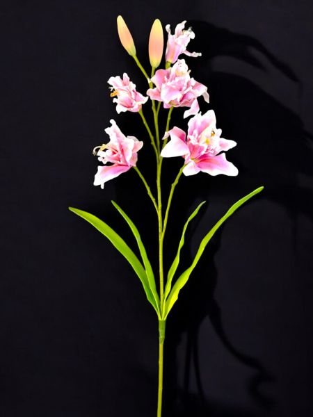 Pembe Lilyum Yapay Çiçek (110 cm)