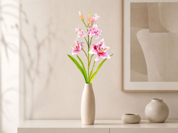 Yapay Lilyum Zambak Dalı 110 cm Pembe