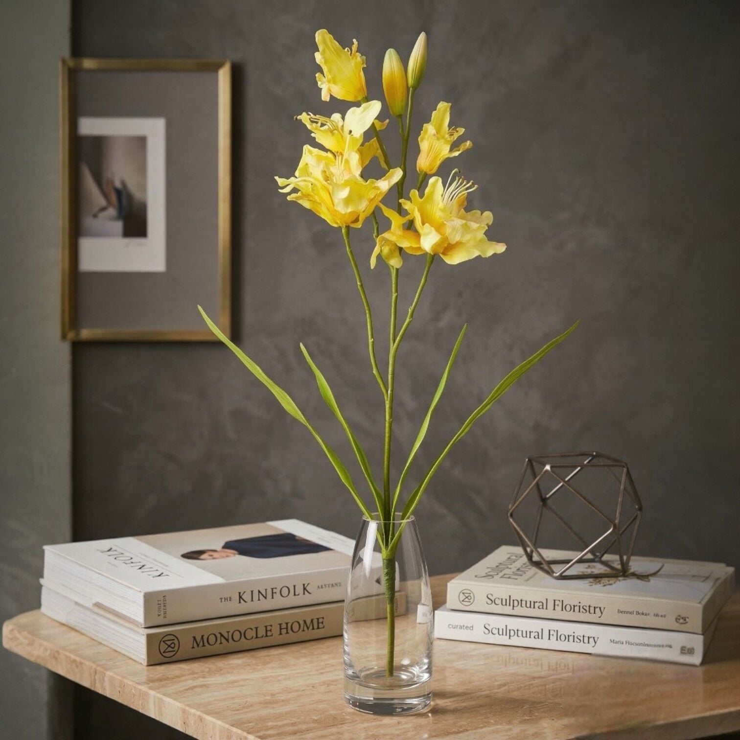 Sarı Lilyum Yapay Çiçek (110 cm)