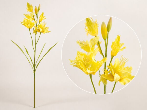 Yapay Lilyum Zambak Dalı 110 cm Sarı