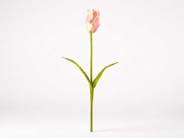 Yapay Lale Islak Dokulu 65 cm Pembe Krem