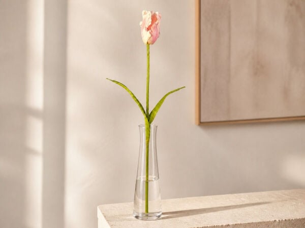 Yapay Lale Islak Dokulu 65 cm Pembe Krem