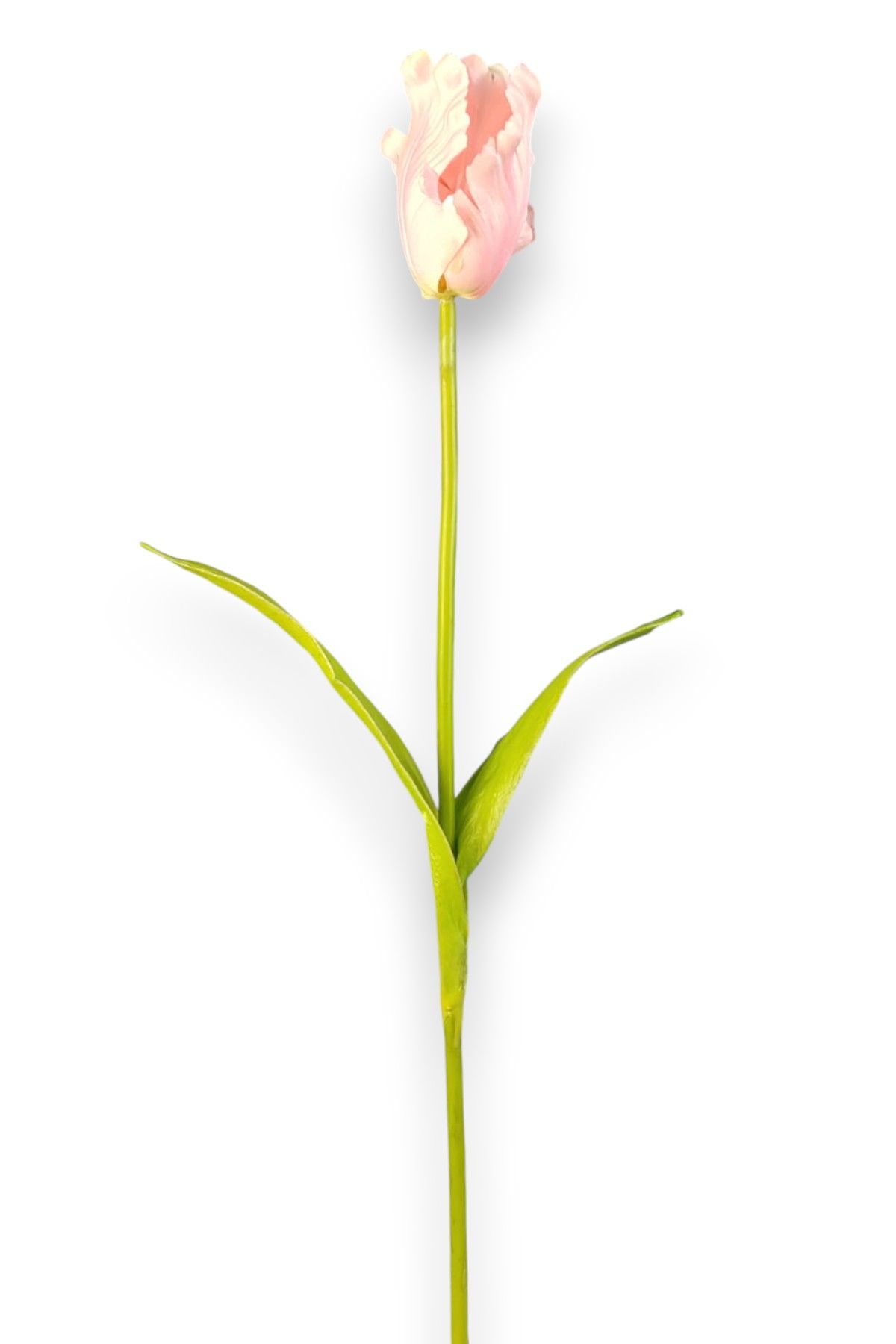 Islak Dokulu Pembe Yapay Lale Dalı 65 cm