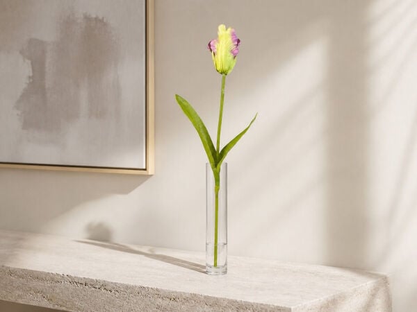Yapay Lale Islak Dokulu 65 cm Mor Yeşil