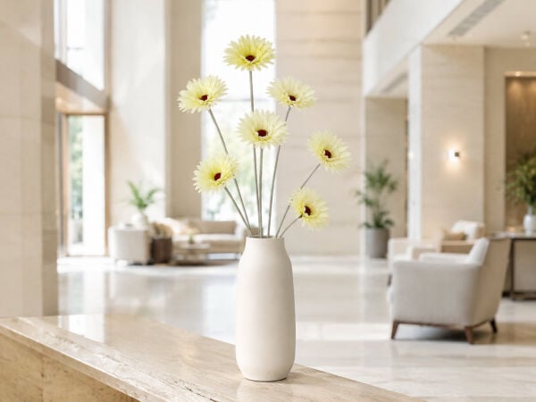 Yapay Gerbera Papatya 55 cm Krem