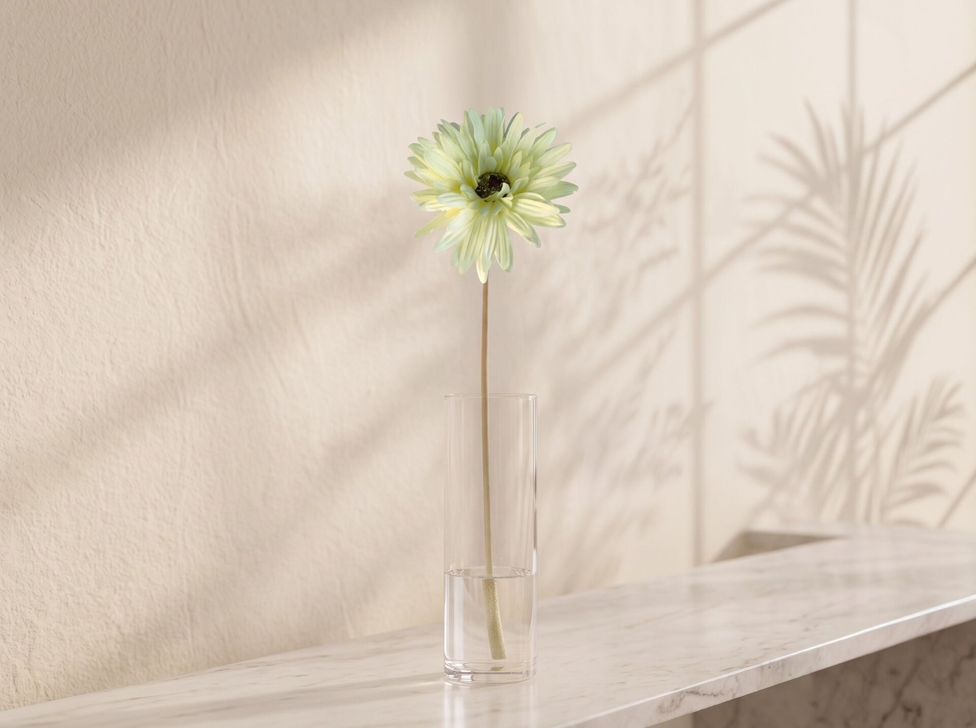 Yapay Gerbera Papatya 55 cm Krem