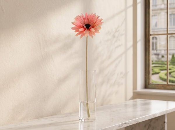 Açık Pembe Yapay Papatya Gerbera Dalı 55 cm