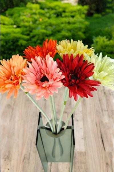 Yapay Çiçek Papatya Gerbera Bordo 55cm