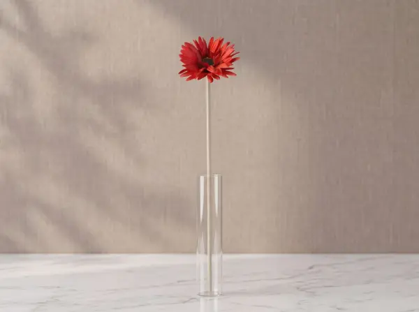 Kırmızı Yapay Papatya Gerbera Dalı 55 cm