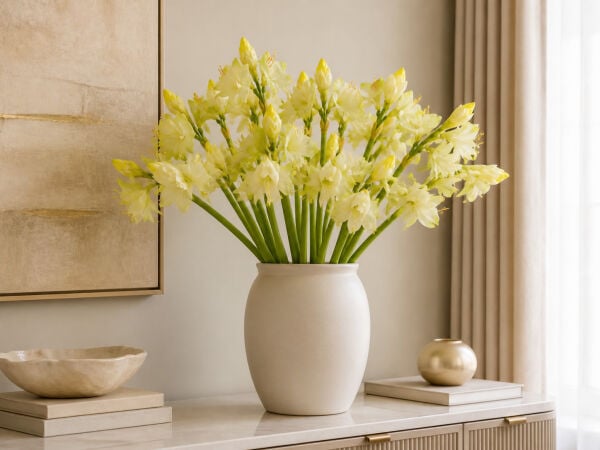 Yapay Amarilis 90 cm Krem