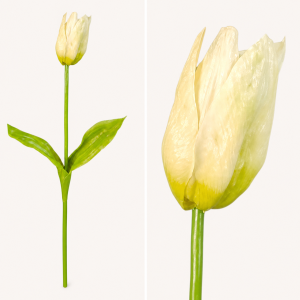 Yapay Lale Islak Dokulu 65 cm Krem