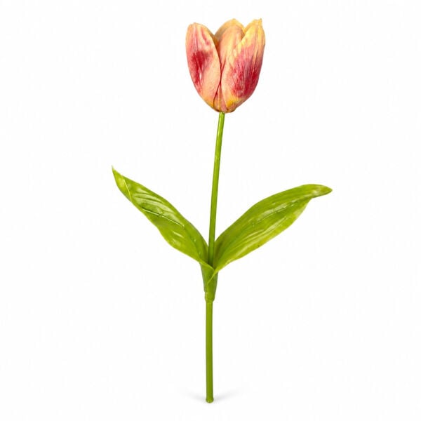 Koyu Pembe Islak Dokulu Yapay Lale Dalı 65 cm