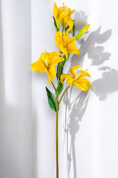 Yapay Çiçek Zambak Lilyum Sarı 90cm