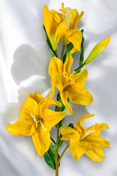 Yapay Çiçek Zambak Lilyum Sarı 90cm