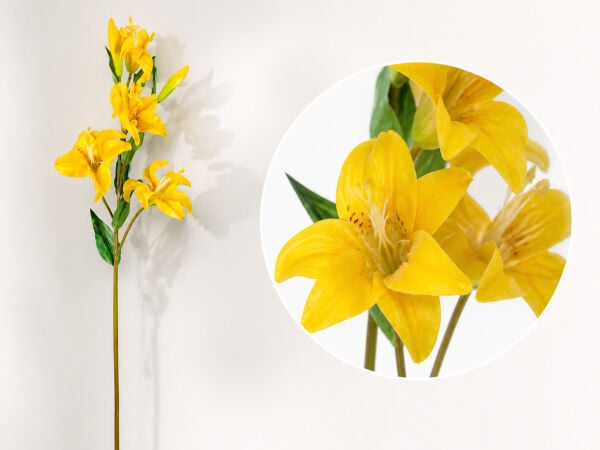 Yapay Lilyum Zambak Dalı 90 cm Sarı