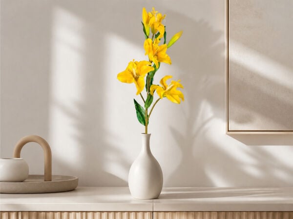 Yapay Lilyum Zambak Dalı 90 cm Sarı