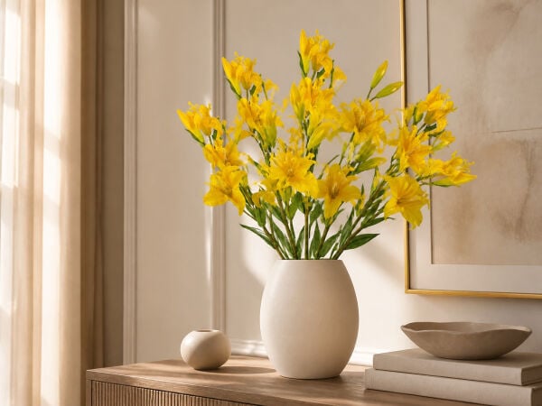 Yapay Lilyum Zambak Dalı 90 cm Sarı