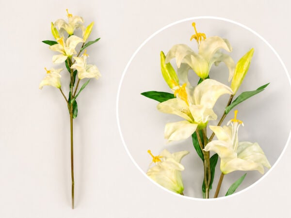 Yapay Lilyum Zambak Dalı 90 cm Beyaz