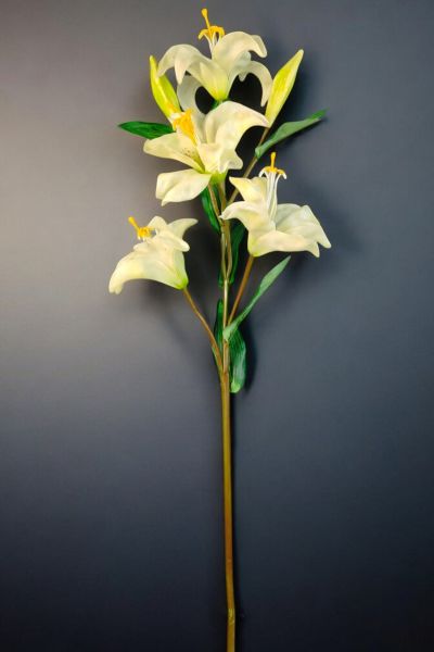 Yapay Çiçek Zambak Lilyum Beyaz 90cm