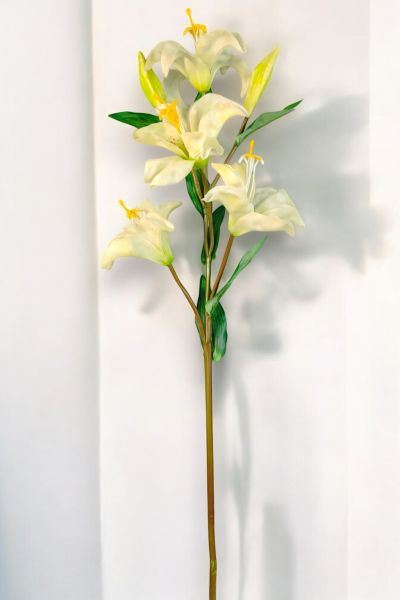 Yapay Çiçek Zambak Lilyum Beyaz 90cm