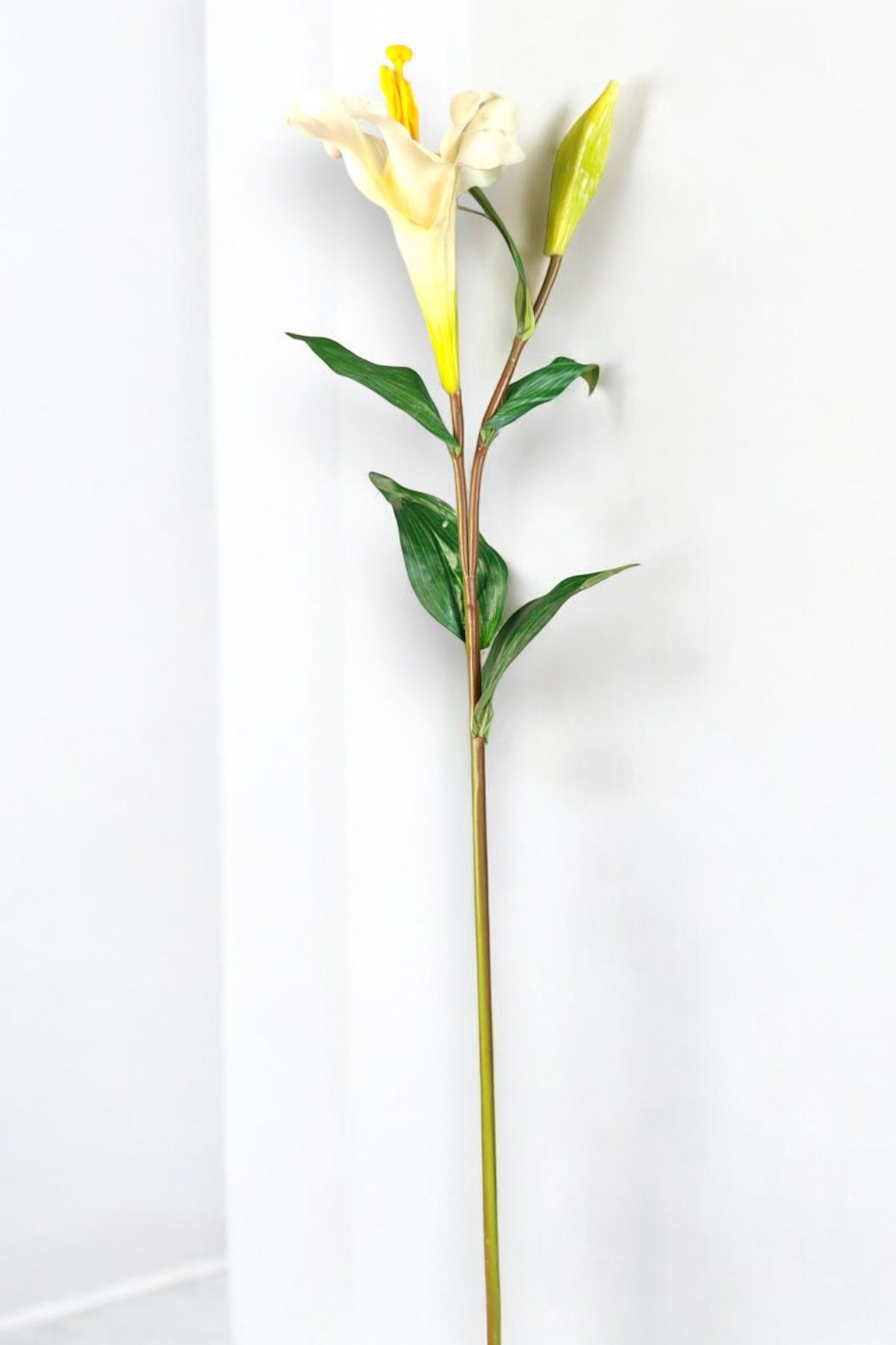 Yapay Çiçek Zambak Lilyum Beyaz 85cm