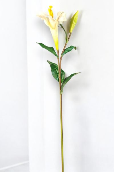 Yapay Çiçek Zambak Lilyum Beyaz 85cm
