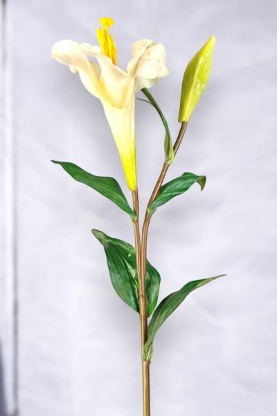 Yapay Çiçek Zambak Lilyum Beyaz 85cm