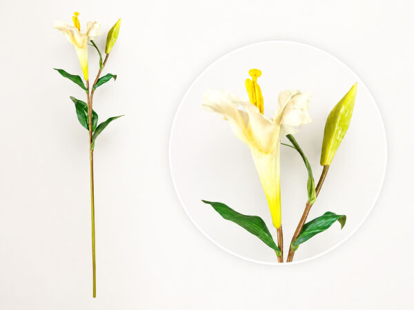 Yapay Lilyum Zambak Dalı 85 cm Beyaz