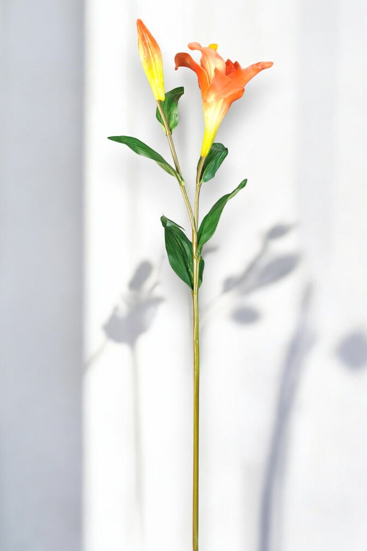 Yapay Çiçek Zambak Lilyum Turuncu 85cm