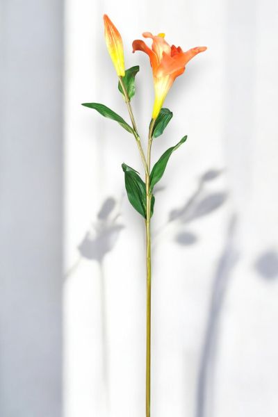 Yapay Çiçek Zambak Lilyum Turuncu 85cm