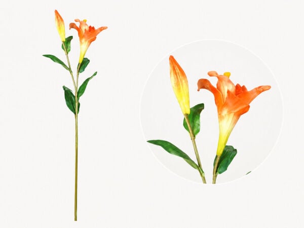 Yapay Lilyum Zambak Dalı 85 cm Turuncu
