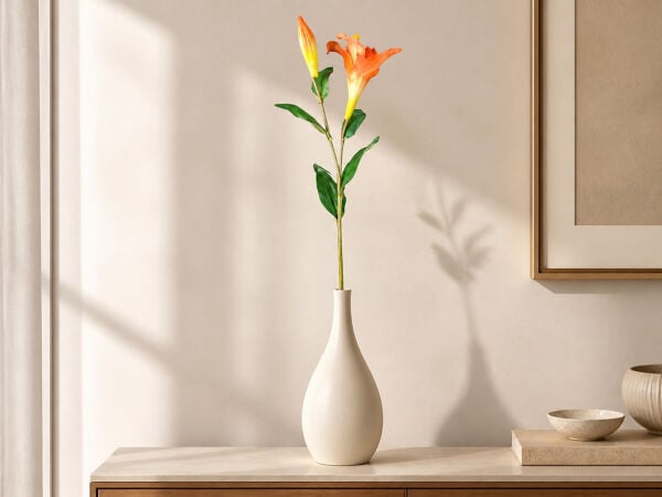 Yapay Lilyum Zambak Dalı 85 cm Turuncu